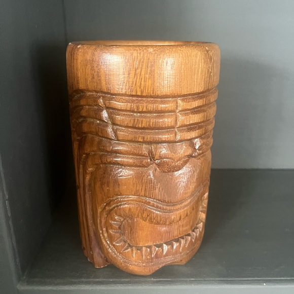 Tiki hand carved wooden mug - Picture 11 of 11